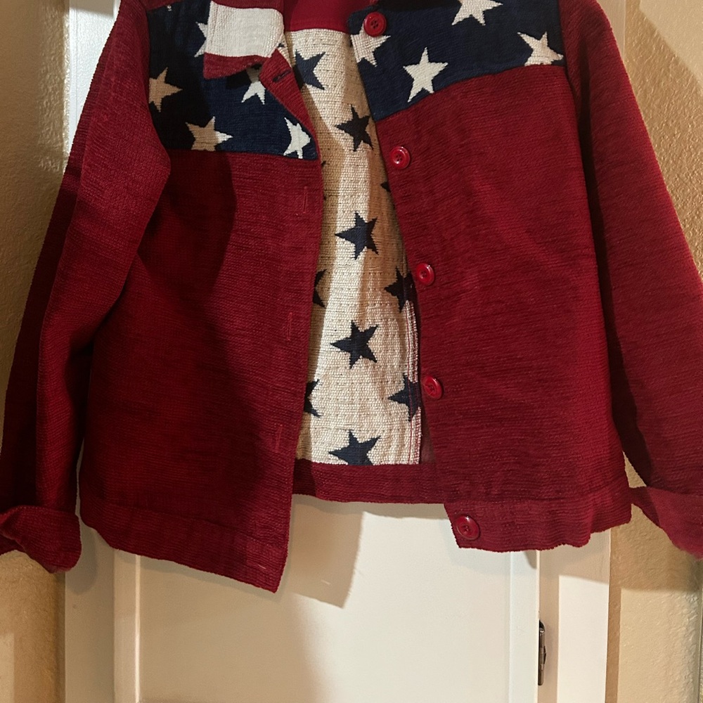 Women’s Red and Blue Star Jacket - Picture 1 of 3